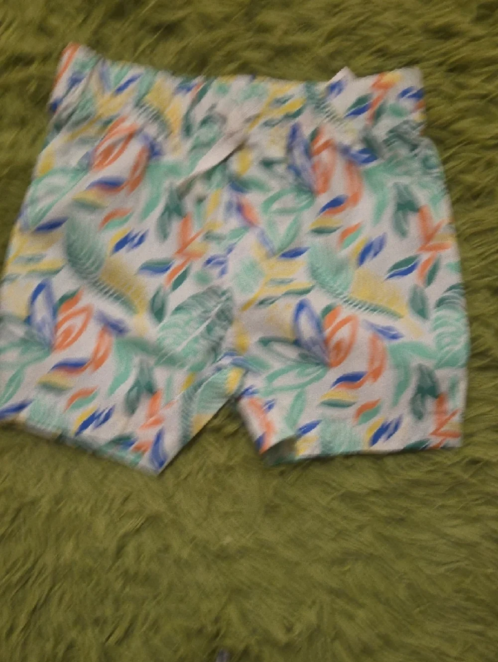 First Impressions Kids Leaf Print Short Pajama Set - Green, Blue, Orange, Yellow